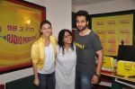 Jackky Bhagnani & Lauren Gottlieb with RJ Prackriti at Radio Mirchi for promotion of Welcome to Karachi